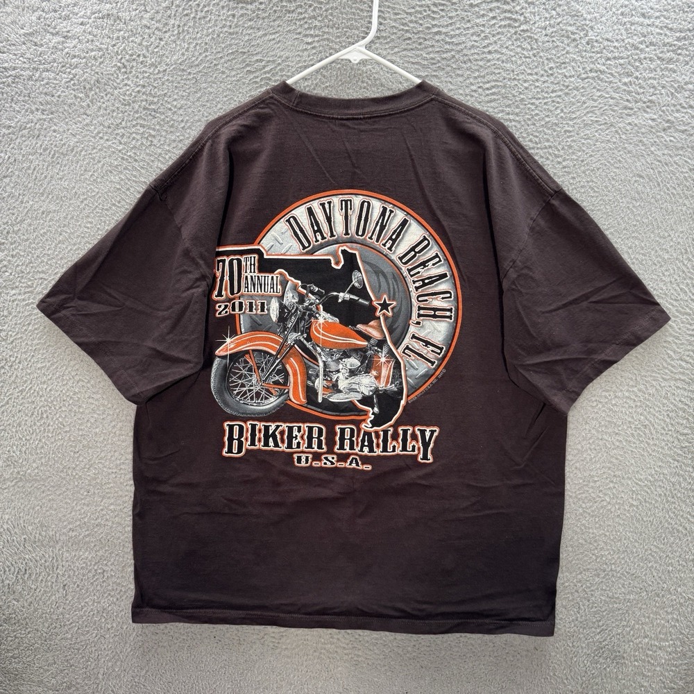 Vast Sportswear Shirt Adult 2XL XXL Brown Motorcycle Biker Daytona Beach Rally
